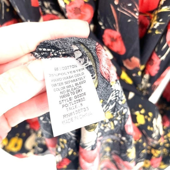 Umgee Babydoll Mini Dress Floral Flared Bell Sleeve Pullover Boho Tunic Top - Picture 8 of 8